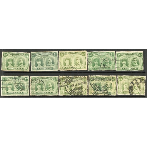 833 - 1910 DOUBLE HEADS: Accumulation of ½d green (8 used, 2 unused) & 1d red (16 used, 1 unused) values u... 