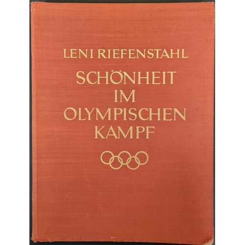 109 - SCHONHEIT IM OLYMPISCHEN KAMPF (1936) by Riefenstahl. Red cloth (signs or wear, foxing to end papers... 