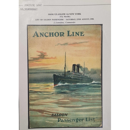 219 - ANCHOR LINE: 1887-1937 display collection (well written-up with lots of information) in two large bi... 