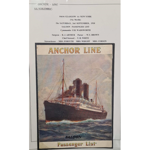 219 - ANCHOR LINE: 1887-1937 display collection (well written-up with lots of information) in two large bi... 