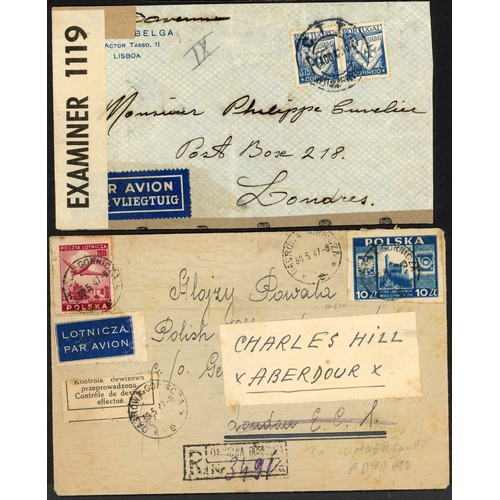 307 - WWII UNDERCOVER MAILS PO BOX 218, 260, 277, ETC.: 1940-47 group with 1942 env. Airmail Lisbon to PO ... 