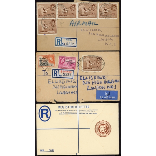 595 - GOLD COAST/GHANA: QV to early QEII collection of envelopes and postcards, most commercially used as ... 