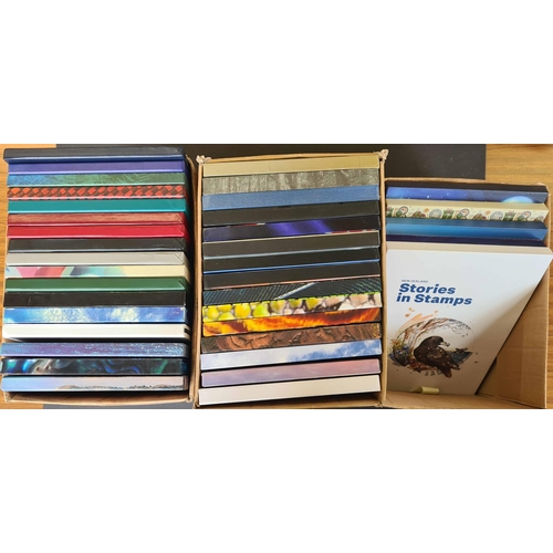 787 - NEW ZEALAND POST YEAR BOOKS: 3 cartons containing 37 year books between 1984 and 2023 (missing 2000,... 