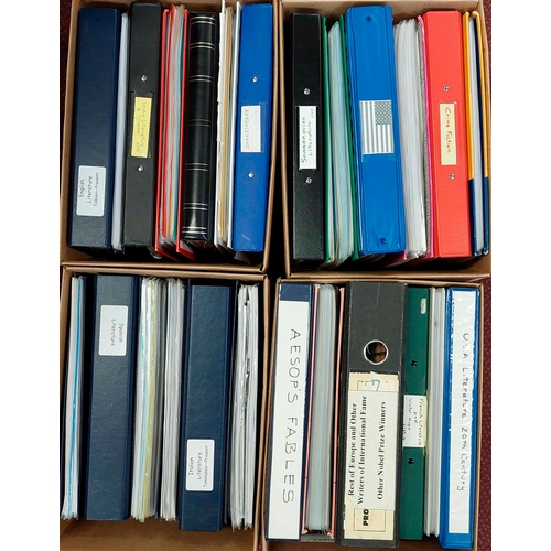 98 - COLLECTION ON THE THEME OF WORLDWIDE LITERATURE: Four cartons holding 25 binders with written up and... 