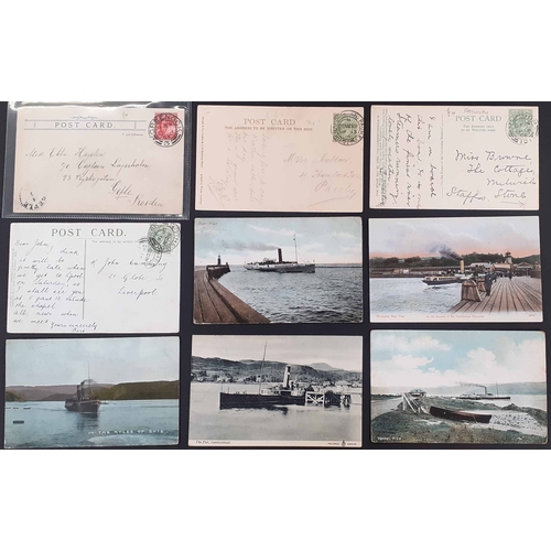 1294 - WEST HIGHLAND STEAMER PPCs: A mixed lot of used and unused cards, mostly early 1900s, with images of... 