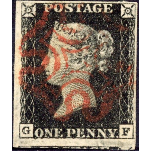 120 - PLATE 4 GF with a red MX leaving corner letters clear. Good to very wide margins. Fine.
