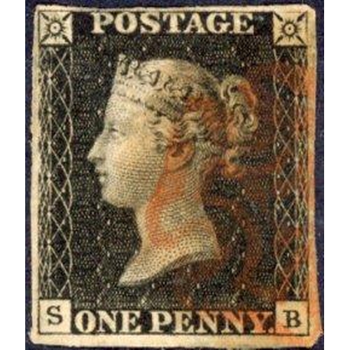 150 - PLATE 5 SB  with clear to good four margins, with light red MX and full profile. Showing characteris... 