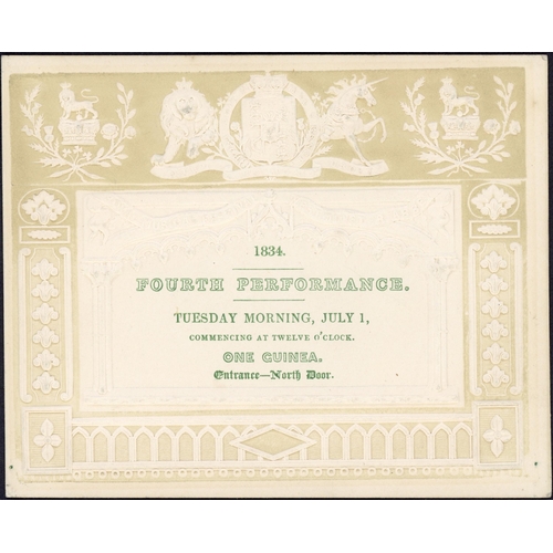 3 - CHARLES WHITING COLOURED PRINTING - MUSIC FESTIVAL TICKETS: Two very fine & attractive embossed tick... 
