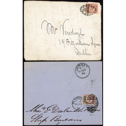 38 - UNPLATED ½d, 1½d & 2d ON COVER, ETC.: 1863-80 range of covers & wrappers (some fronts) inc. 1868 Act... 