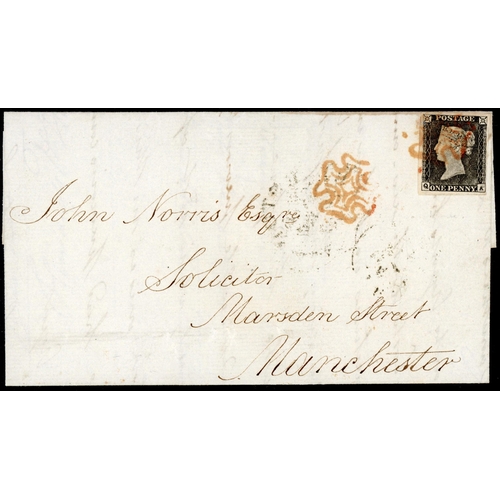 44 - PLATE 1a QE  DOUBLE A showing moderate plate wear used on 5 July 1840 EL from Preston to Manchester ... 