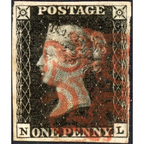 75 - PLATE 6 NL  cancelled with red MX. Four margins.