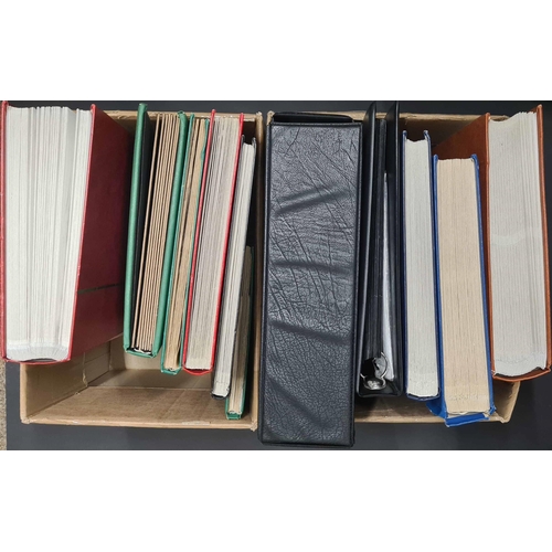 832 - ASSORTMENT OF THEMATIC COLLECTIONS: Two boxes containing 11 stock books/binders with stock pages inc... 