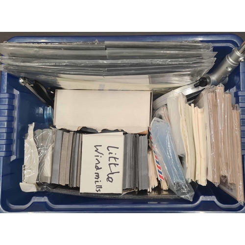 835 - USEFUL STOCK CARDS/SHEETS, ETC.: A plastic box containing Hagner (7) and Prinz (1) packs of 10 stock... 