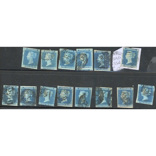 32 - 1841-69 INTERESTING GROUP OF TWOPENCE BLUES inc. 1841 imperforate examples (14), 11 Jan 1858 piece b... 