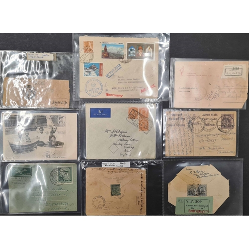 822 - INDIA, PAKISTAN, BURMA, BHUTAN & NEPAL COVERS: Two boxes containing a wide variety of predominantly ... 