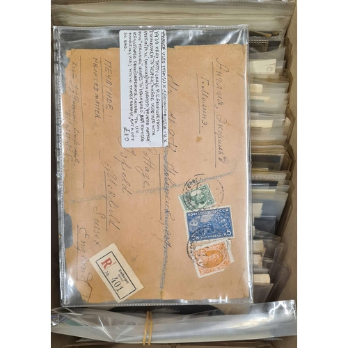 823 - RUSSIA, ESTONIA & LATVIA COVERS: A box containing an accumulation of covers and PPCs includes some c... 