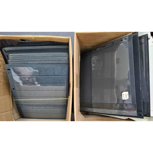 838 - USED STOCKPAGES & STOCKCARDS: Two cartons with new and lightly used black stockpages & stockcards, v... 