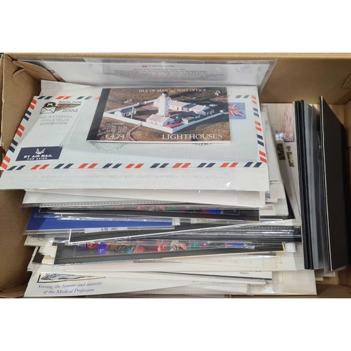 896 - ACCUMULATION OF PRESENTATION PACKS, PRESTIGE BKLTS., MINI SHEETS, FDCs, ETC.: Two shoe boxes and a c... 