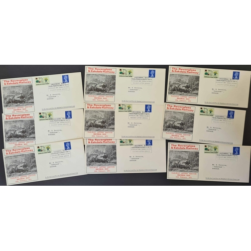932 - RAVENGLASS & ESKDALE RAILWAY: Heavily duplicated accumulation of illustrated covers with dates rangi... 