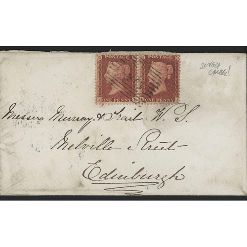 1185 - SCOTS QV PERF. LINE ENGRAVED COVERS INC. PICTURE ADDRESS, P. DUES, SKELETONS, CDS CANCELS, ½d / 1½d ... 