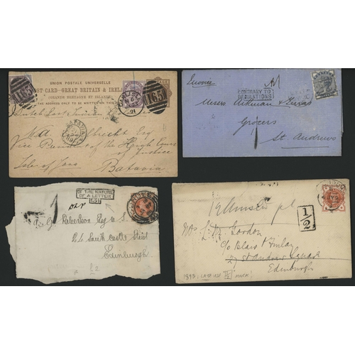 1192 - SCOTS LATER QV MAIL (+A FEW 20th C.) INC. P. DUES (1893/1928 LATE USE EDINR. ADDL. 