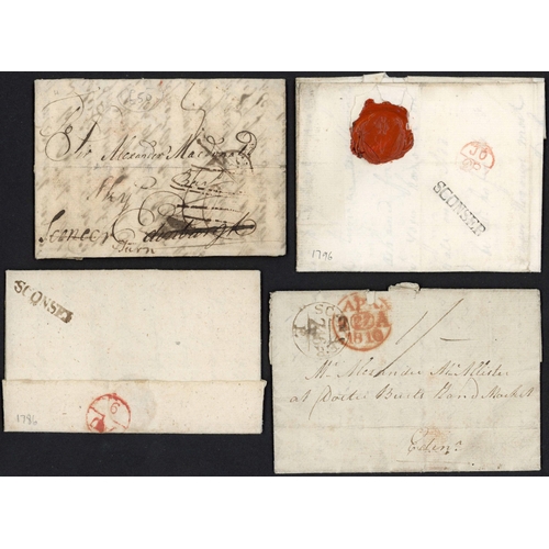 1198 - ISLE OF SKYE - SCONSER PRESTAMP MAIL INC. INGOING, EARLY SL OR CIRCULAR MILEAGE MARKS, ETC. inc. 178... 