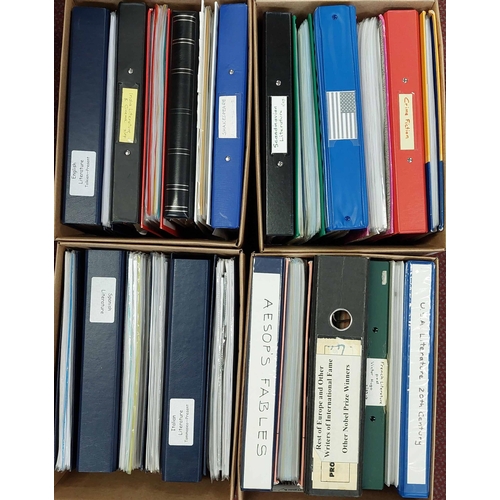 121 - COLLECTION ON THE THEME OF WORLDWIDE LITERATURE: Four cartons holding 25 binders with written up and... 