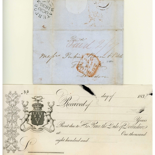 1211 - WELSH ADDITIONAL ½d (MILFORD/WATERFORD ROUTE) - DOUBLE RATE TO PERKINS BACON WITH SAMPLE; Remarkable... 