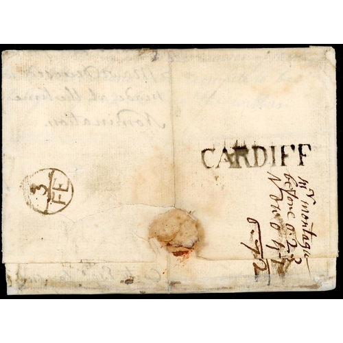 1224 - STRAIGHT LINE CARDIFF HAND STAMPS: 1764-96 selection inc. 1764-6 trio EL/E to London with v. fine/go... 