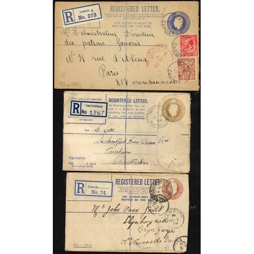 1238 - CARDIFF & DISTRICT - REGISTERED MAILS; 1891-1956 selection of chiefly QV & three Kings Registered ma... 