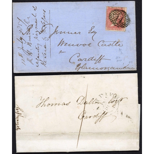 1248 - GLAMORGANSHIRE UNDATED CIRCLE CANCELLATIONS: 1844-59 selection of UDC inc. 1850 E with v. fine BUTE-... 