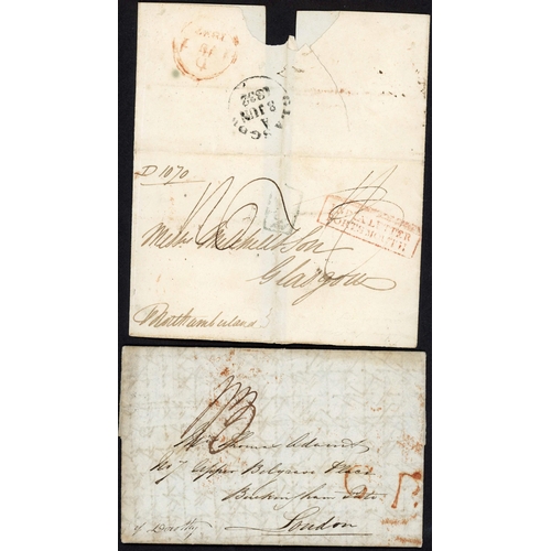 178 - INCOMING TO GB INDIA LETTER HS INC. FALMOUTH, PENZANCE, GRAVESEND ETC: 1822-40 group inc 1822 E Calc... 