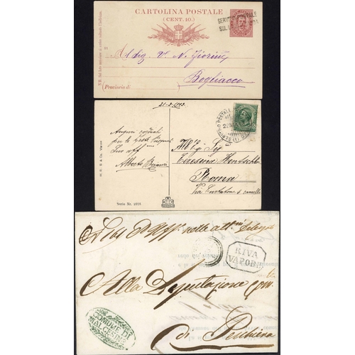 180 - ITALIAN LAKES STEAMERS - LAKES GARDA AND ISEO: 1864-1913 group inc. 1864 EL to Venice with fine gree... 