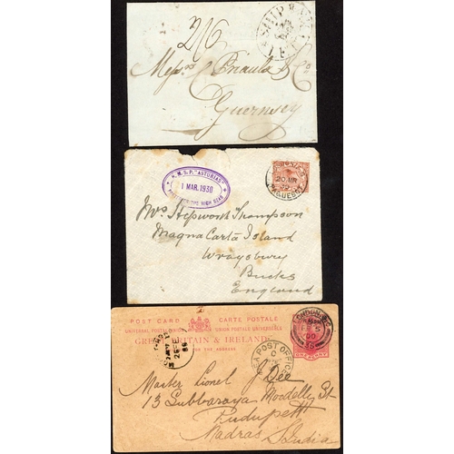 186 - LONDON MARITIME HS ON MAILS FROM FRANCE, INDIA, AUSTRALIA ETC.: 1801-1930 selection inc. 1801 EL Cal... 