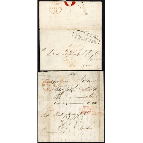 191 - PORTSMOUTH & SOUTHAMPTON MARITIME MAILS EX JERSEY, USA ETC.: 1830-1937 selection inc. 1830 EL New Yo... 