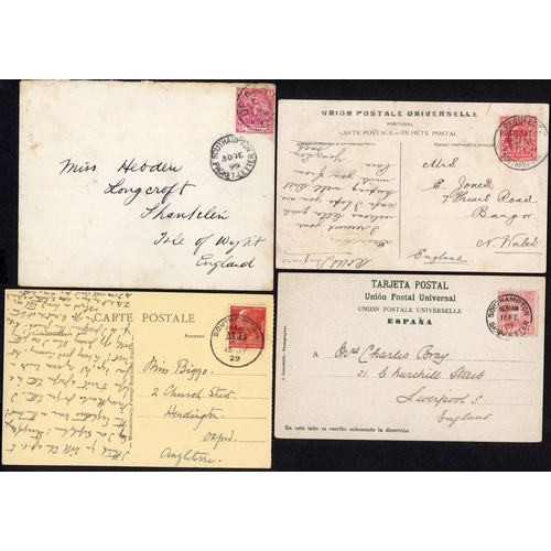 191 - PORTSMOUTH & SOUTHAMPTON MARITIME MAILS EX JERSEY, USA ETC.: 1830-1937 selection inc. 1830 EL New Yo... 