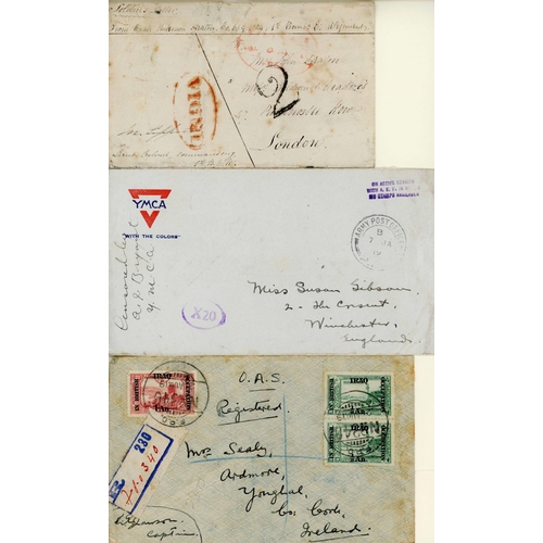 199 - INDIA 2d CONCESSION RATE + WWI PAIR (IRAQ REGD. F.P.O. + G.B./U.S. FORCES IN N. RUSSIA 