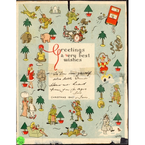 219 - WWII BURMA & INDIA  XMAS MAILS: Collection of specially printed illustrated Air Mail covers issued t... 