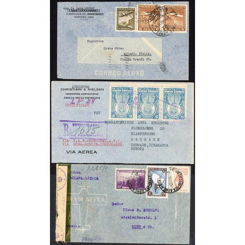 237 - SELECTION OF 'LATI' CARRIED COVERS BETWEEN GERMANY & SOUTH AMERICA: Range of mostly 1940/41 covers w... 