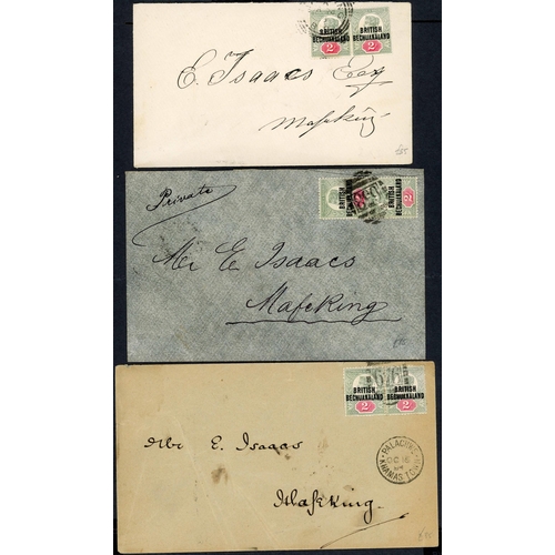 309 - 1894-95 THREE COVERS FROM MAFEKING:15 Oct 1894 env. from Palachwe Khamas Town to Mafeking bearing a ... 