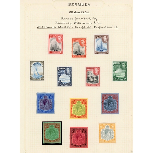 319 - KGVI MINT (A FEW USED) COLLECTION ON ALBUM LEAVES: 1938 defin. set to £1 plus many later key plate h... 