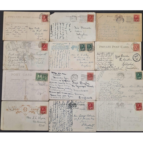 335 - COMMERCIAL ADVERTISING COVERS & PPCs: Shoe box and two albums with a collection of mostly KGV/KGVI p... 