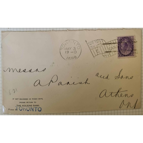 336 - FLAG CANCELS, CORONATION COVERS & WAR SAVING: Two cover albums, one with a collection of 1898-1917 '... 