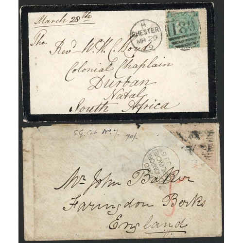 351 - CAPE OF GOOD HOPE MAILS: 1838-69 quartet inc 1838 EL COGH to London with fine crowned oval GENERAL P... 