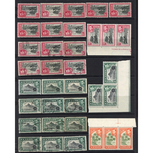 358 - KGVI 1938-49 DEFINITIVES: Mint & used duplicated accumulation on 4 sides of stock sheets. Values to ... 