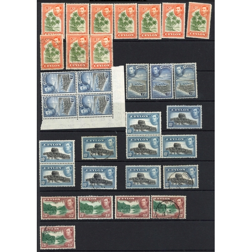 358 - KGVI 1938-49 DEFINITIVES: Mint & used duplicated accumulation on 4 sides of stock sheets. Values to ... 