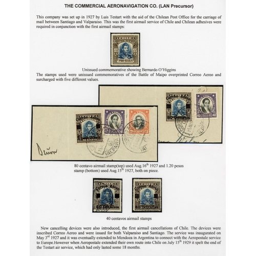 359 - COMMERCIAL AERONAVIGATION CO. ('TESTART') STAMPS & COVER COLLECTION: Presented on display pages, col... 