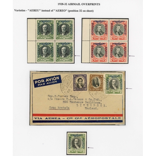 360 - 1928-32 PROVISIONAL AIR MAIL OVERPRINTS: Collection of stamps & covers, superbly presented and typed... 