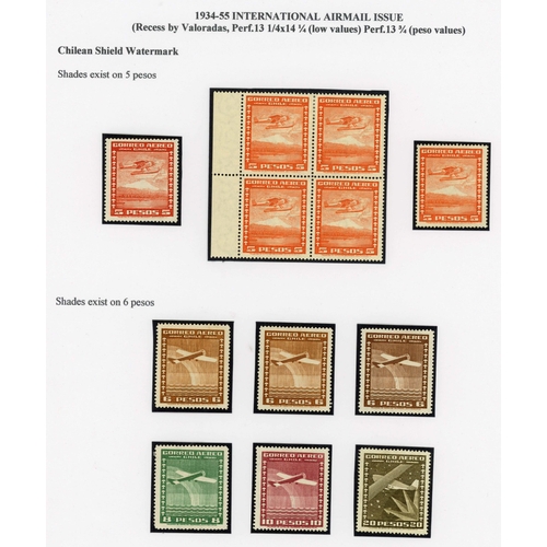 363 - STUDY OF INTERNATIONAL AIR MAIL ISSUES, 1934-55: Very fine collection of stamps & covers on display ... 