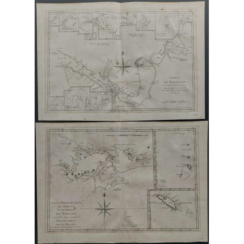 385 - EARLY MAPS OF THE FALKLAND/MALVINAS ISLANDS - SHOWING S. SANDWICH & GEORGE IS., ETC.; 1780 pair of f... 